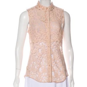 Victoria Beckham pink lace top